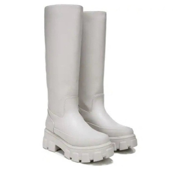 new circus ny by sam edelman dollie tall platform rain boots in cloud gray - Picture 2 of 5